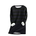 thumbnail image 2 of pimelu Fleece Sweatshirt for Women Winter Womens Plush Sweatshirts Fashion Striped Print Long Sleeve Pullover Sweater Tops Warm Thickened Soft Fleece Sherpa Sweatshirts, 2 of 5