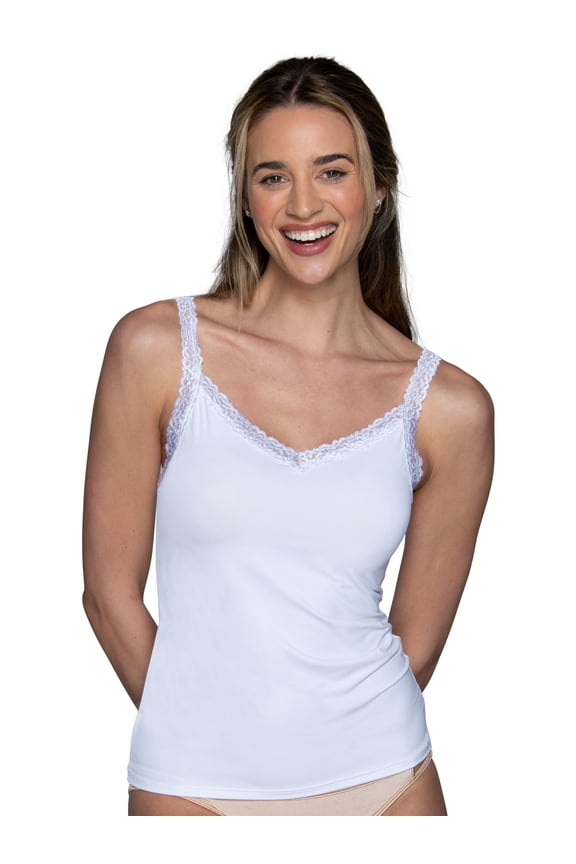 Women's Reversible Lace Cami, Spin Cami, V-Neck or Straight Neck, Lightweight Stretch Layering Tank, Sizes S2XL