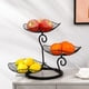 thumbnail image 2 of Cesta de frutas inspirada en rosas, elegante organizador de 3 niveles con uso del espacio para encimeras de cocina, oficinas u hoteles (estilo enmarañado), 2 of 5