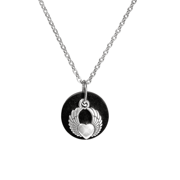 Karelia Creations Wing Shungite Shungite Pendant, Stainless Steel, Long Necklace