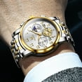 thumbnail image 4 of OLEVS Watches for Men Classic with Date Business Dress Luxury Digital Gold/Black/Blue Waterproof Luminous Mens Wrist Watches Analog Two Tone Stainless Steel Male Reloj para Hombre, 4 of 10