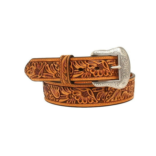 Nocona Nocona Western Belt Mens Embossed Floral Leather Tan N2412108