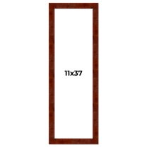 11x37 Walnut Brown Veneer Real Wood Picture Frame Width 1.75 inches | Interior Frame Depth 0.5