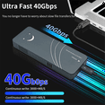 thumbnail image 3 of USB 4.0 SSD M2 NVME HDD Enclosure 40Gbps 4TB M-Key B+M-Key Aluminum NVME External Case Support M.2 NVME 2280 Hard Disk, 3 of 8