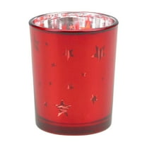 Bfogop Christmas Votive Candle Holders: Glass Tealight Candle Holder Tea Candle Holder for Jar Candles Candle Holders for Table Centerpiece Home Xmas Party Decorations Gifts