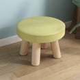 thumbnail image 6 of Wooden Foot Stool Round Non Slip Padded Seat Small Stool Side Table Multipurpose Space Saving Design, Home Bedroom Living Room Hallway Use For Sitting Foot Rest Decor, 6 of 6