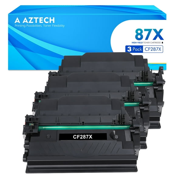 A Aztech Compatible Toner Cartridge Replacement for HP 87X 87A CF287X CF287A for HP Laserjet Enterprise M506 M506dn M506n Pro M501 M501dn M506 M506x M527 M527dn Printer Ink (Black, 3-Pack)