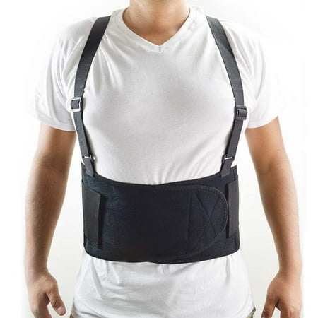 Interstate Safety 40150-L Economy Double Pull Elastic Back Support Belt with Adjustable Shoulder Straps -