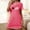 Hot Pink, variant on LADIGASU Women's Oversized Short Nightgown Fashion Chest Print Short Sleeve Nightdress