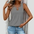 thumbnail image 2 of Baberdicy Cutout Sleeveless Tank Top - Women's Summer Casual V-Neck Strappy Blouse, Breathable Going Out Tee with Eyelet Details (Grey | L), 2 of 8