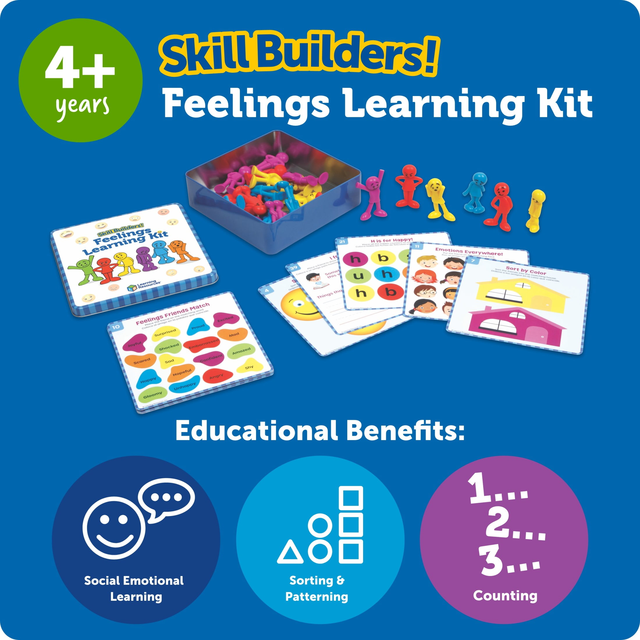 Learning Resources Skill Builders! Feelings Learning Kit Talking Flash Cards Ages 4 and Up