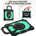 thumbnail image 4 of Heavy Duty Shockproof Case for iPad Pro 13 2025 / 2024,Anti drop silicone+PC Layer Protective Case 360 ° Rotating Square Handle Stand With Shoulder Strap,Green, 4 of 8