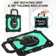 thumbnail image 4 of Funda Resistente a Golpes para iPad Pro 11 2025 / 2024, Funda Protectora de Silicona Anti-caída + Capa de PC con Asa Cuadrada Giratoria de 360° y Correa para el Hombro, Verde, 4 of 8