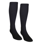 NuVein Men's Compression Socks Casual Tube Style Comfort Knit Active Support Cushion Foot, Black, Medium