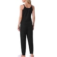 thumbnail image 3 of Conjunto de pijama de felpa esponjosa sin mangas para mujer INSPIRE CHIC, pantalones jogger gruesos, ropa de casa, pijamas XL negro, 3 of 5