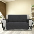 thumbnail image 2 of Easy-Going Micro Suede Sofa Slipcover Quilted Couch cover, Loveseat Size, Gray, 2 of 7
