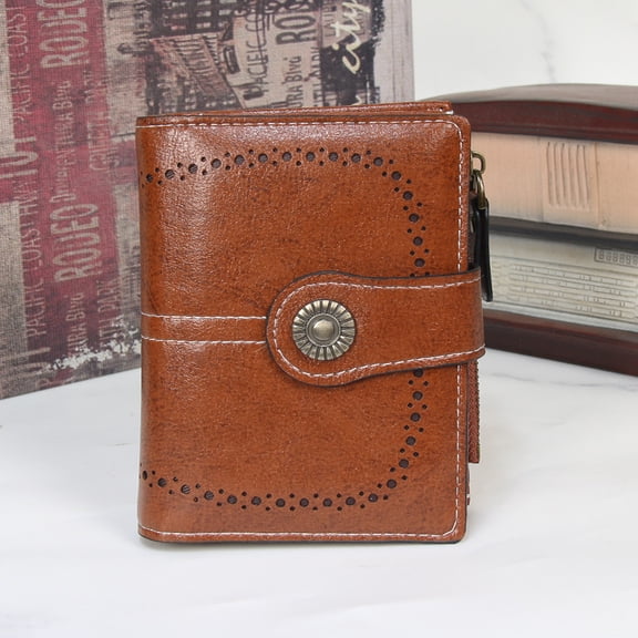 Radetop Women's Small Wallet, PU Leather Bifold Wallet with Zipper Pocket, Multiple Card Slots & ID Window, Compact Credit Card Holder
