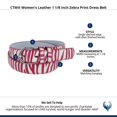 thumbnail image 5 of CTM  Leather 1 1/8 Inch Zebra Print Dress Belt (Women), 5 of 5