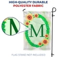 thumbnail image 4 of America Forever Spring Monogram Garden Flag Letter M 12.5 x 18 inches Double Sided Vertical Outdoor, Yard, Lawn, Beautiful Flowers, Green Ivy, Floral Wreath, Summer Flower Garden Flag, 4 of 5