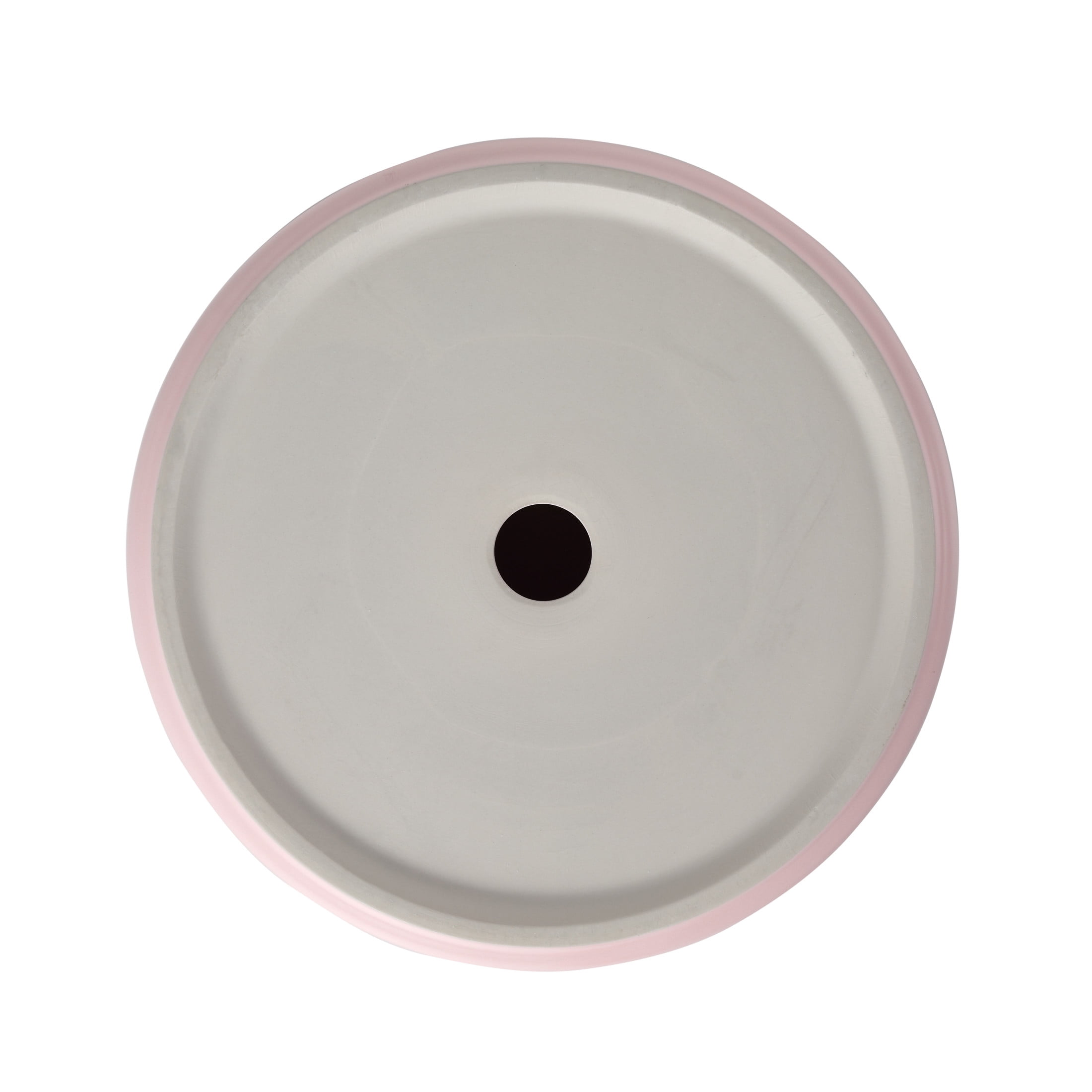 Noble House 15.7" Round Ceramic Bathroom Vessel Sink, Above-Counter Art Basin, Easy-Clean Glaze, Pink