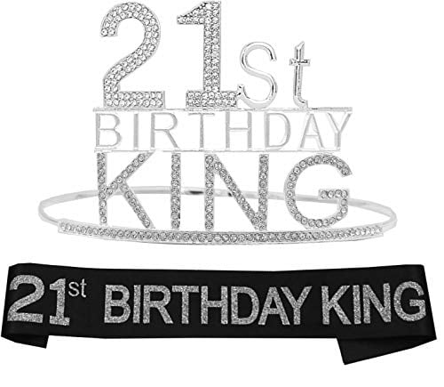 Birthday King Crown and Sash for Men,Birthday Men King Crown Sash for Men 