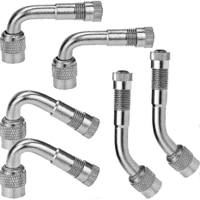 6-Pack 45 90 135 Valve Stem Extenders, Schrader Tire Valve Extension for Dual Wheels, Cars, RV, Stroller, Bike