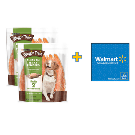 Bundle and Save! Purina Waggin Train Chicken Jerky Tenders Dog Treats (2 Units) with $10 Gift