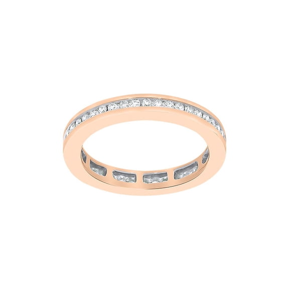 Diamond Eternity Band in 10K Rose Gold (1/2 cttw) (I-Color, SI3-I1 Clarity) (Size-5)