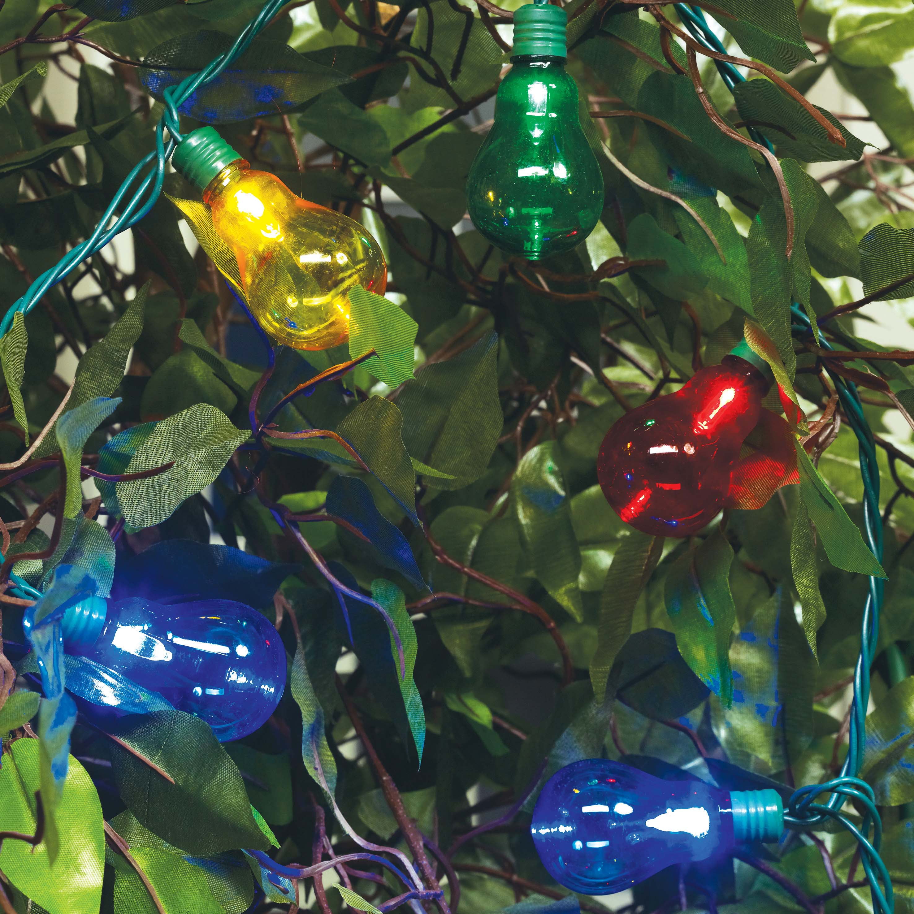 Holiday Time LED D40 Edison Super Bright Light Set Green Wire Multi