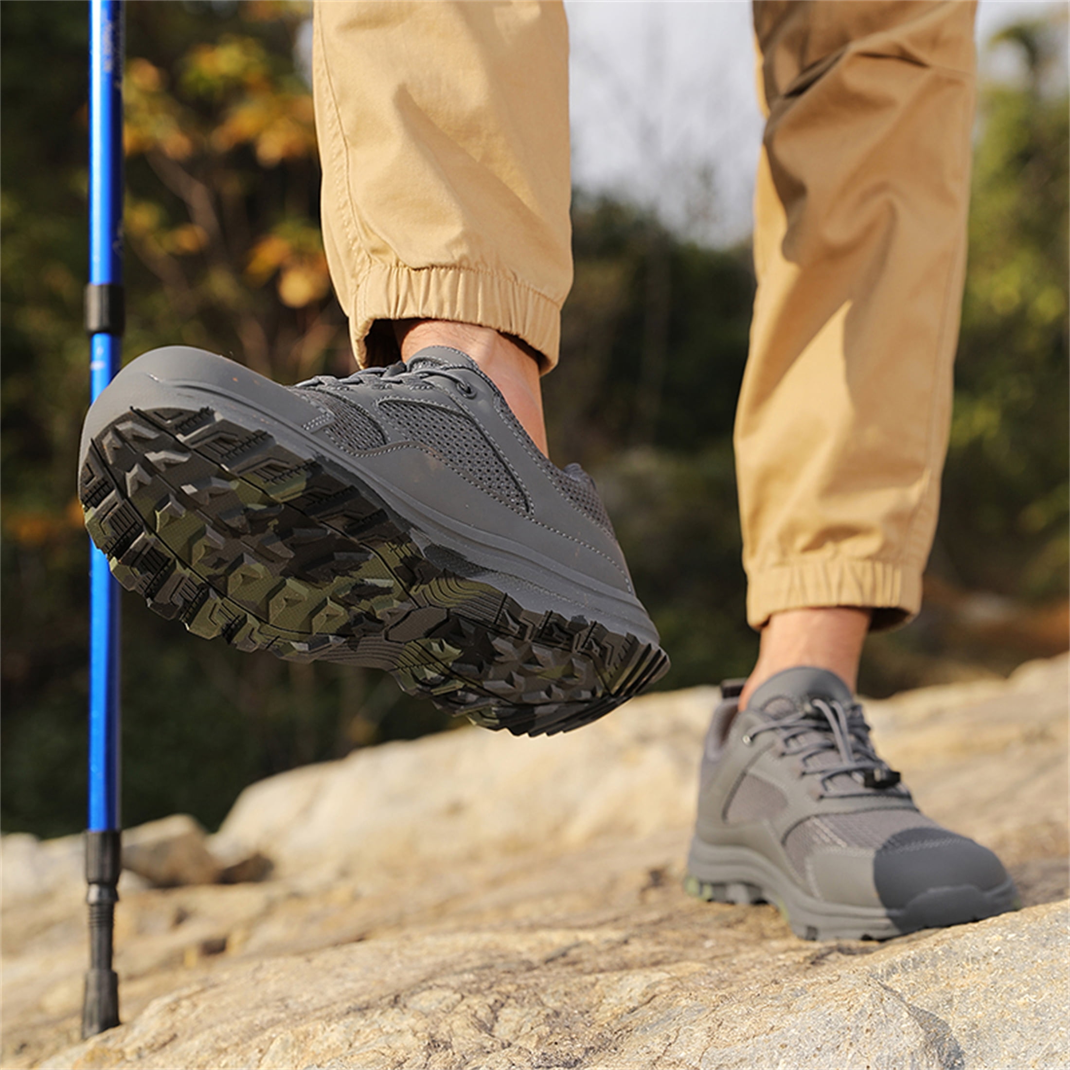 YOURDIARY Mens Lightweight Hiking Shoes Breathable Non-Slip Outdoor Trekking Shoes