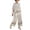 #0225-White, variant on Pounoo Women's Outfits Striped Linen Co Ord Tops and Pants Beach Vacation Lightweight Airy Relaxed Fit Casual Sets Gift