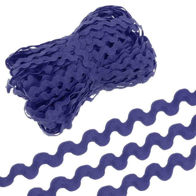 Ruban à Franges Ondulant 29,5 Yards Bleu Profond Rick Rack 5mm pour Couture Bricolage Vêtements Cadeau