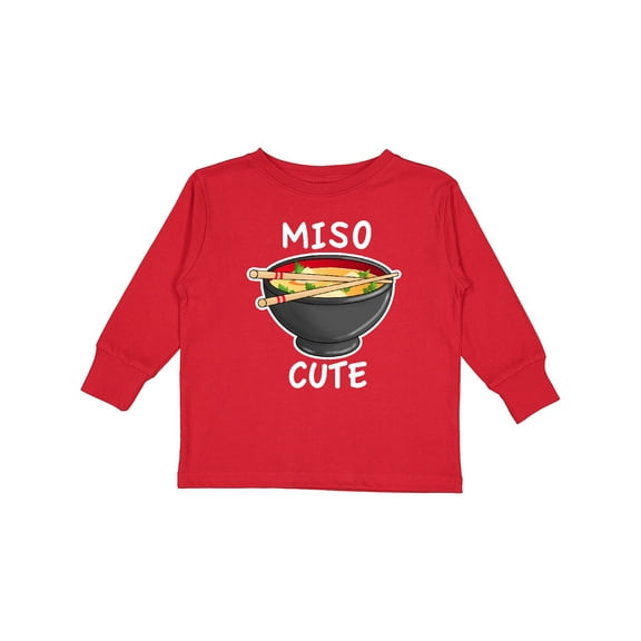 Inktastic Miso Cute with Miso Soup Boys or Girls Long Sleeve Toddler T-Shirt