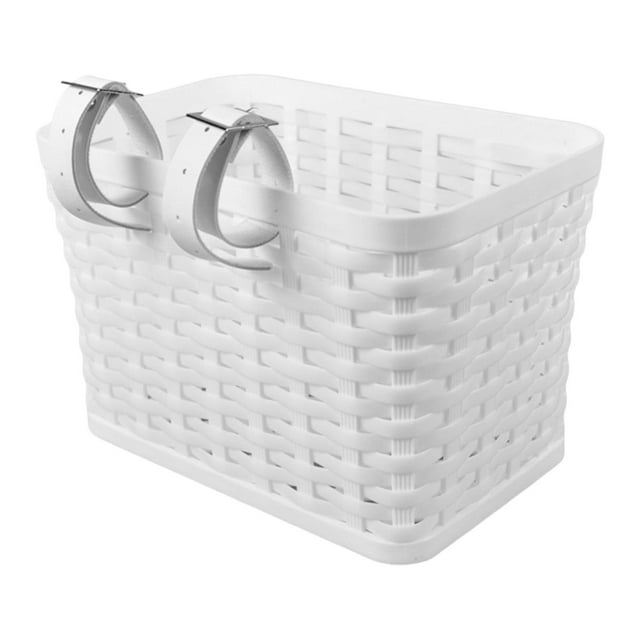 Almencla Front Bicycle Basket Dogs Carrier Bike Cargo Basket for Riding Travel Sports White