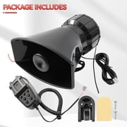 OEMASSIVE 12V 100W Horn Siren Megaphone Loud + MIC Speaker 7 Sounds Car Vehicle Truck Van