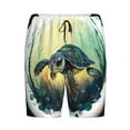 thumbnail image 3 of Picia Watercolor Turtle3 Pajama Shorts for Men, Men's Pajama Bottoms, Sleepwear,Short Pajama Pants-, 3 of 9