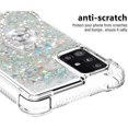 thumbnail image 4 of Compatible with Samsung Galaxy A71 5G Case Glitter Liquid Clear Bling Moving Floating Sparkle with Ring Holder Kickstand TPU Girly Women Cute Phone Case for Samsung Galaxy A71 5G Sliver YBZ, 4 of 6