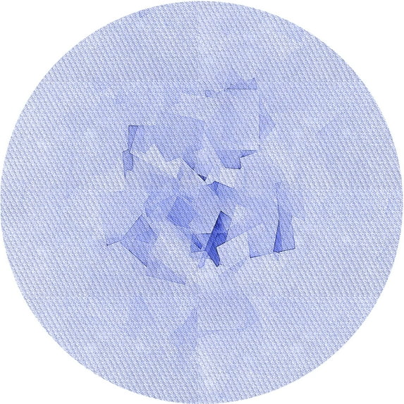 Ahgly Company Indoor Round Patterned Lavender Blue Area Rugs, 4' Round
