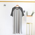 thumbnail image 3 of Mgmyaa Mens Round Neck Raglan Sleeve Short Sleeve Below-the-Knee Nightgown, 3 of 3