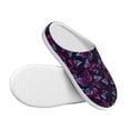 thumbnail image 3 of Daiia Purple Butterfly Print Women’s Fuzzy Slippers Memory Foam Lightweight House Shoes Cozy Loafer Flannel House Shoes-37/38, 3 of 7