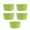 thumbnail image 2 of EeaseMX 5 cuencos de cerámica para hornear, resistentes a altas temperaturas, de mimbre, sin asas, para postre, pequeños, para cocina casera (verde), 2 of 7