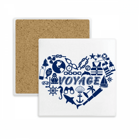 

Marine Life Heart Navigation Equipment Coaster Cup Mat Mug Subplate Holder Insulation Stone