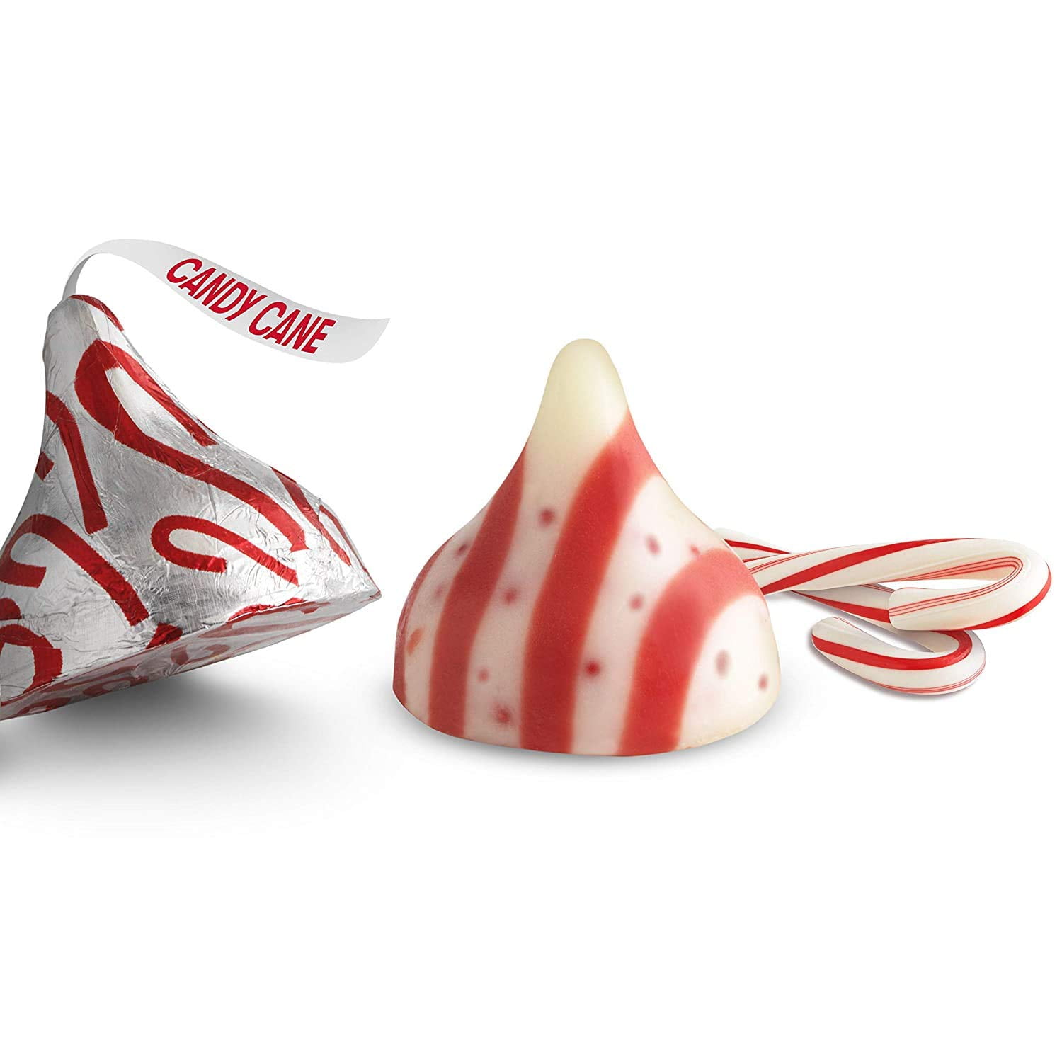 Hershey's Kisses Candy Cane Chocolate Kisses, Mint Flavored Candy, Individually Wrapped 4.37 lb Bag