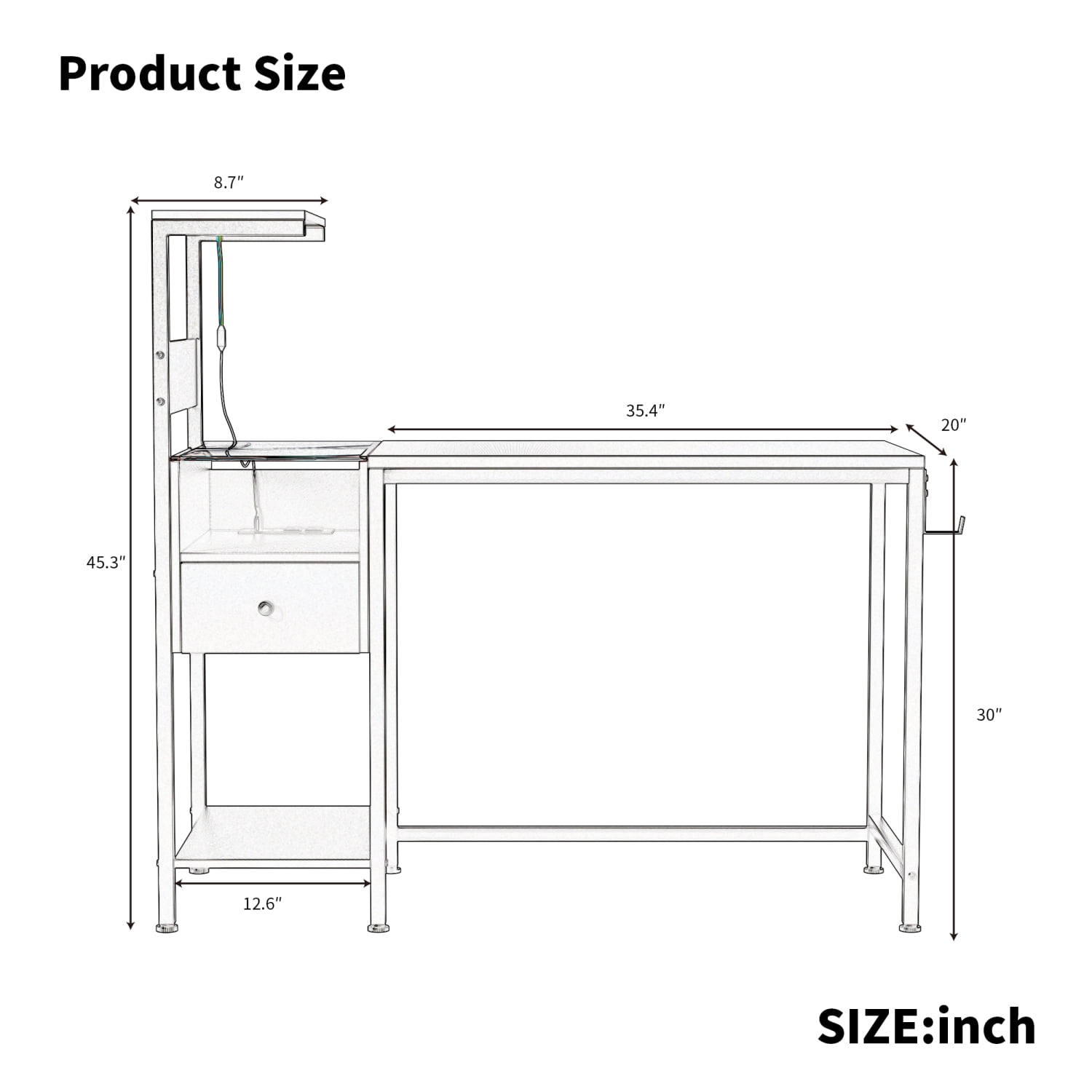 Computer Desk With Power Outlet & Storage Shelves, Study Writing Table With USB Ports Charging Station, PC Desk Workstation For Home Office, Black