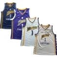 thumbnail image 2 of Camisetas de baloncesto Metropolitans 92 1# WEMBANYAMA jersey Costura Bordado Ropa deportiva al aire libre Hip Hop Película Azul Blanco Púrpura;, 2 of 5
