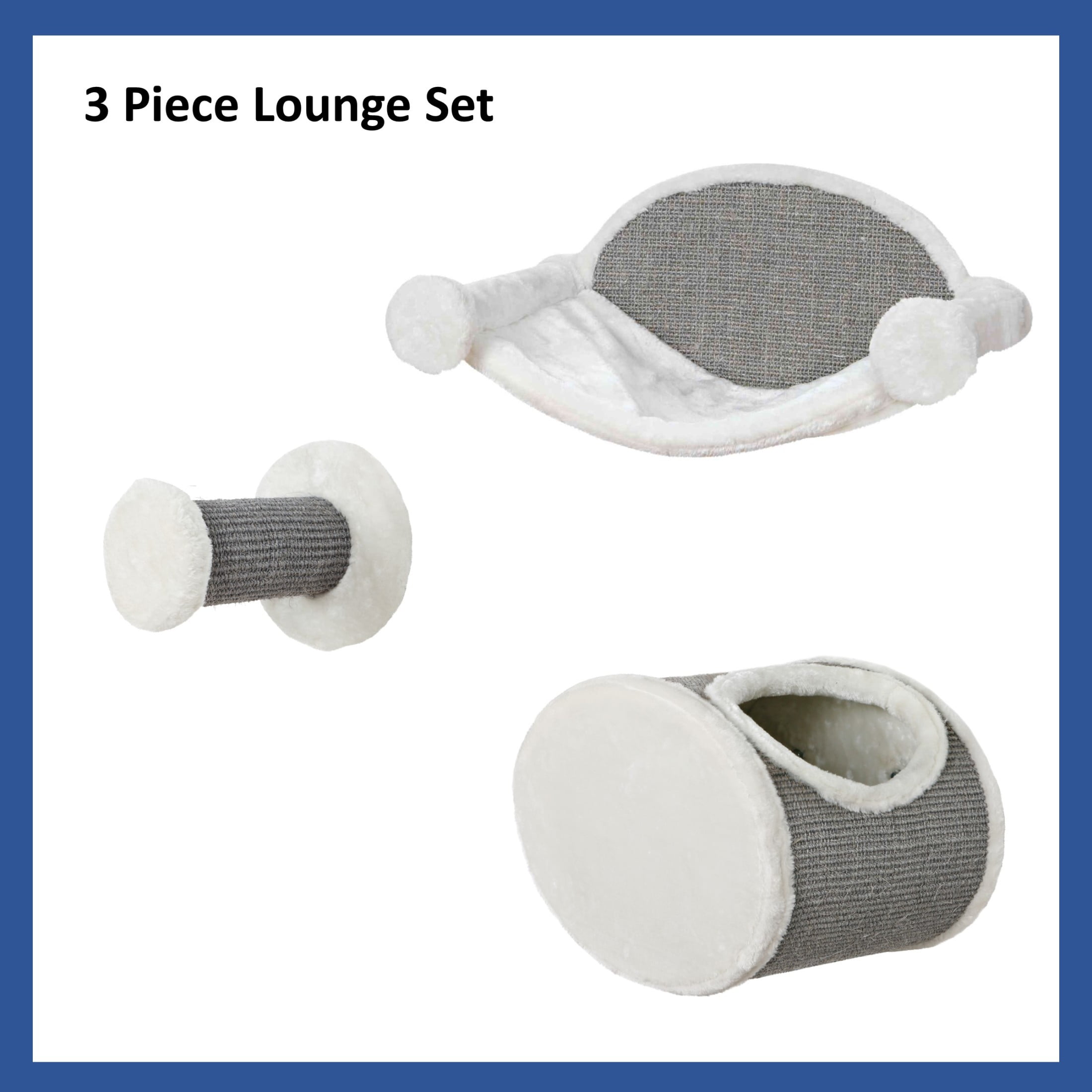 TRIXIE Liam Multi-Level Wall Mounted Cat Perch-Lounge Set, Gray