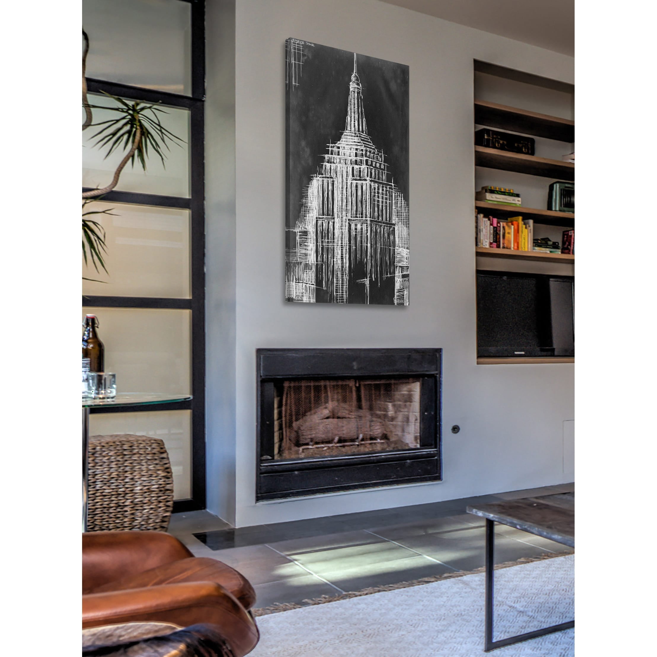 Marmont Hill "Empire State Blueprint" Painting Print on Wrapped Canvas