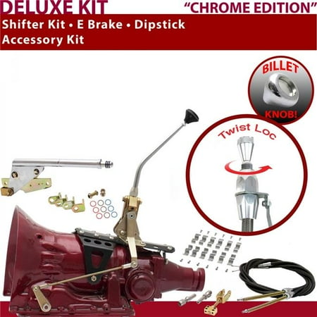 American Shifter FMX Shifter Kit Chrome 10 in. E Brake Cable Clamp Dipstick for EED96