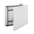 thumbnail image 3 of Mainstays White 6 Foot Fold-in-Half Plastic Table, Indoor Outdoor, Scratch Resistant, Stain & UV Damage, Built-in Carry Handle, 3 of 8