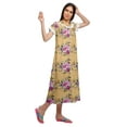 thumbnail image 3 of Moomaya Printed Short Sleeve Nightdress For Women Cotton Sleepwear Gown, 3 of 5